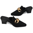 thumbnail image 3 of Heeled Mules for Women Closed Toe Heels Mules Knit Stretchy Pointed Toe Heels Sandals Comfortable On Dress Pumps Sandals Slides for Business and Daily Wear, 3 of 4