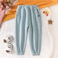 thumbnail image 2 of Shachafan Boys Lined Casual Pants Elastic Waistband Solid Comfortable Thermal Winter Trousers For Outdoor Play Fashionable Baby Boy Clothes, 2 of 4