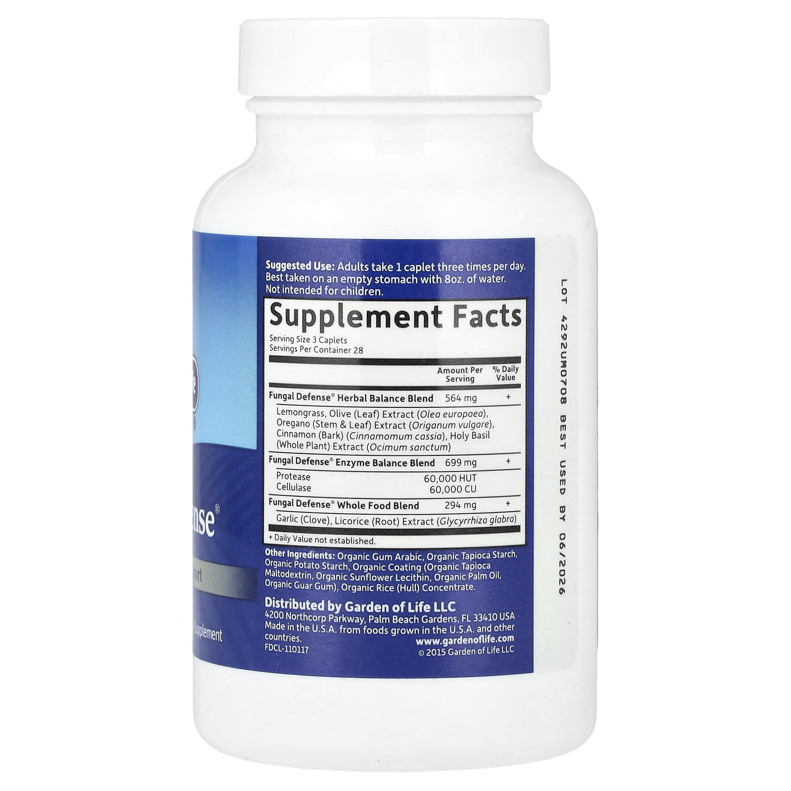 Garden of Life Fungal Defense Vegetarian Caplets , 84 Ct