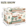 thumbnail image 3 of Large Collapsible Storage Box Flip Lid Fabric Decorative Organizer Container Basket with Handles 16.5×12.6×11.8in Christmas Cat and Mouse, 3 of 7