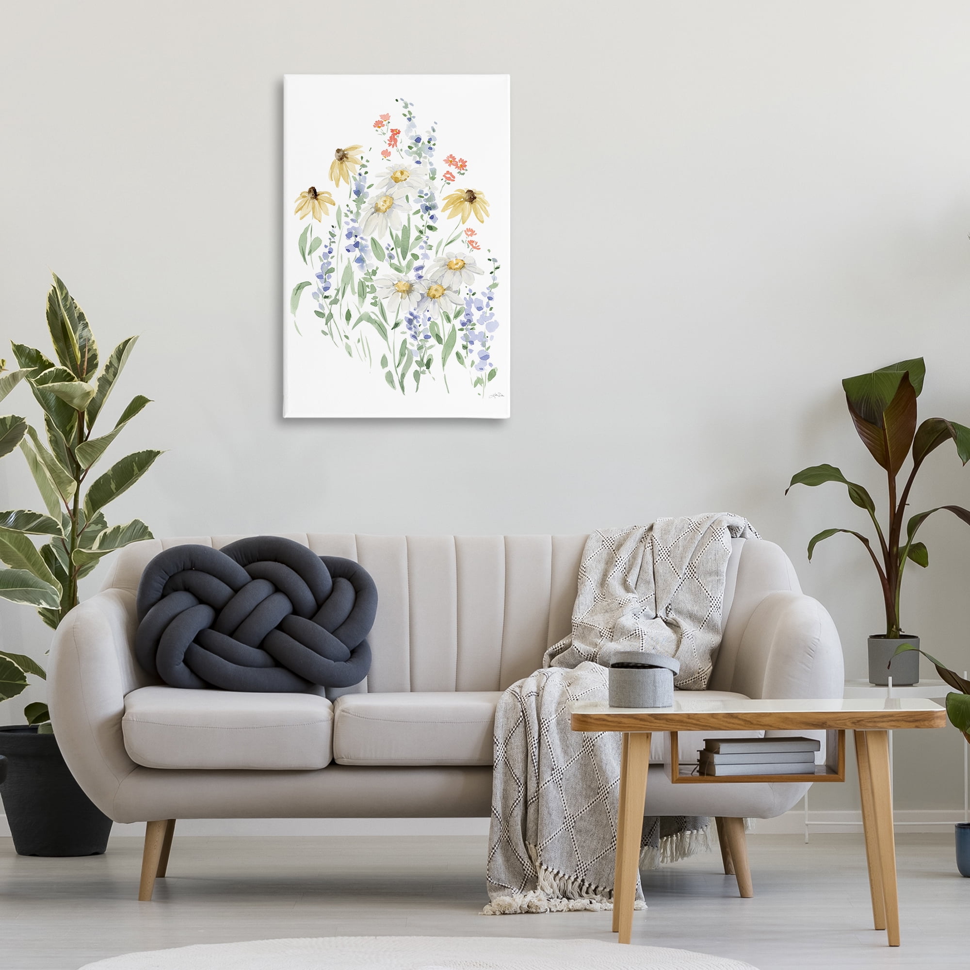 Stupell Industries Soft Summer Garden Botanical & Floral Painting Gallery Wrapped Canvas Art Print Wall Art, 24 x 36
