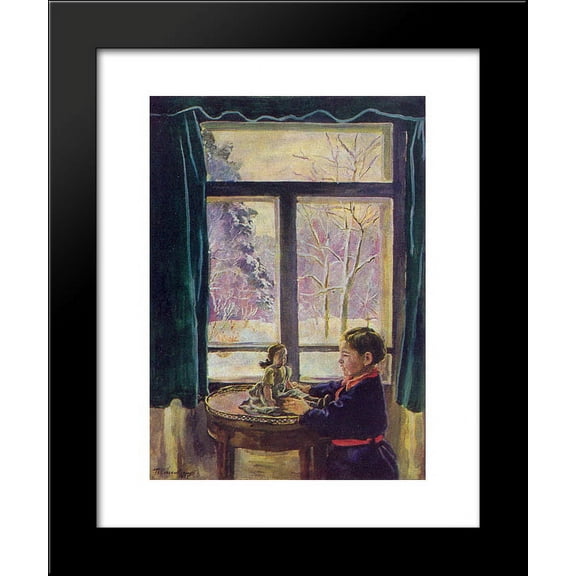 Katya by the window 20x24 Framed Art Print by Pyotr Konchalovsky