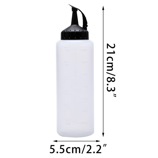 Kitchen Squeezes Type Leak-proof Oil Pot Transparent Sauces Bottle With Scale