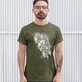 thumbnail image 3 of Tee Hunt Winged Skull T-Shirt Viking Warrior Skeleton Labrys Axe Gothic Men's Tee, Military Green, 3X-Large, 3 of 5