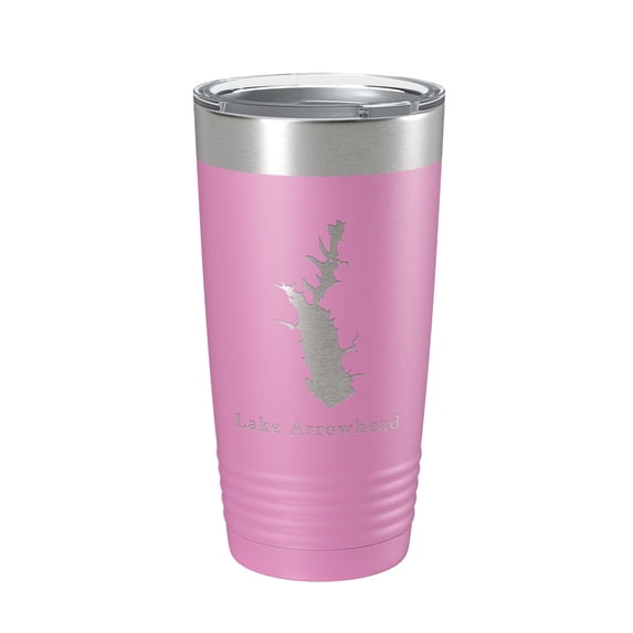 Lake Arrowhead Map Tumbler Travel Mug Insulated Laser Engraved Coffee Cup Georgia 20 oz Light Purple