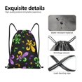 thumbnail image 4 of Xecao Mardi Gras Carnival4 Pattern Sports Drawstring Backpack - String Swim Gym Bag with Wet Proof Pocket for Women&Men-Small, 4 of 6