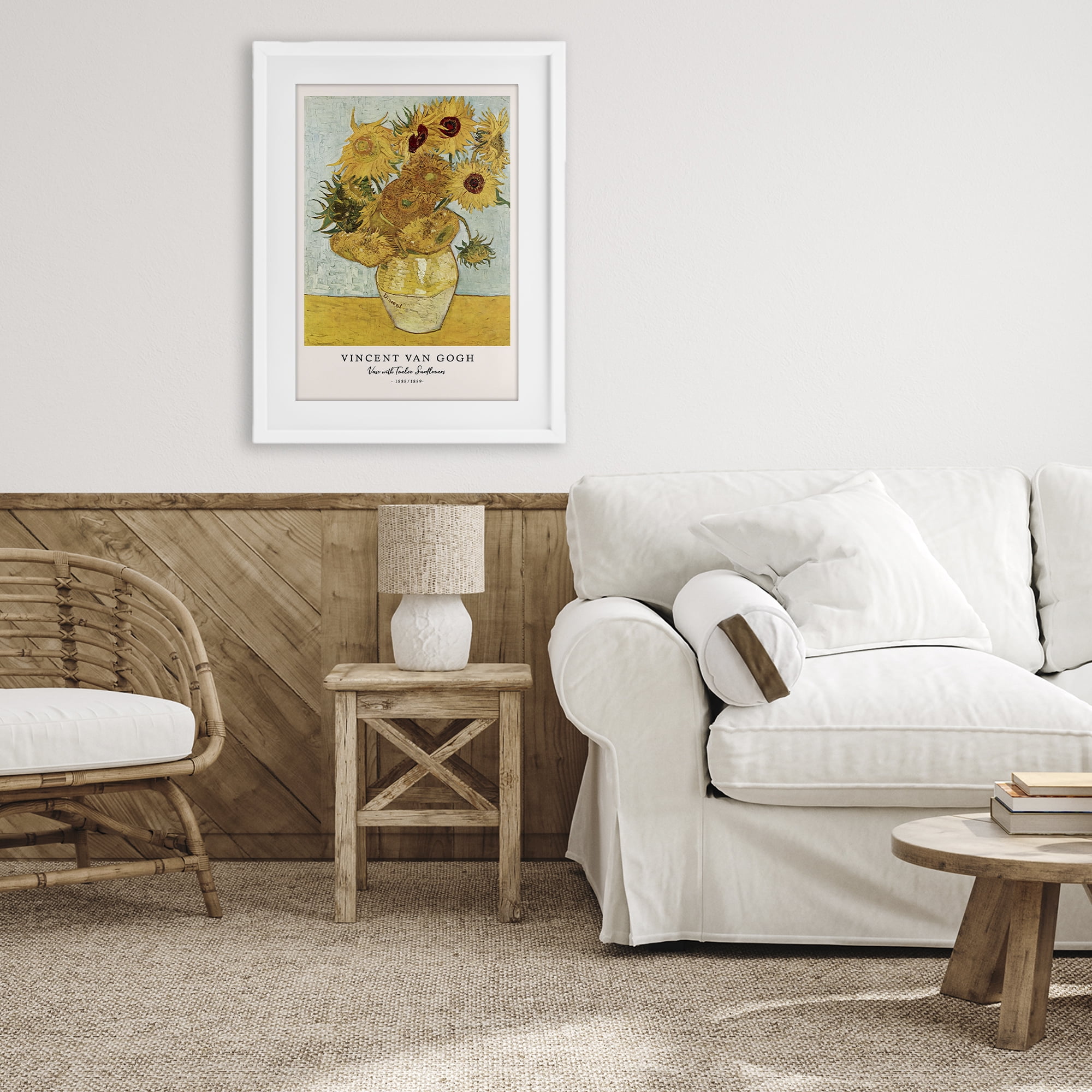 Stupell Industries Classic Vase with Twelve Sunflowers White Framed Print Under Glass, design by Vintage Hustle