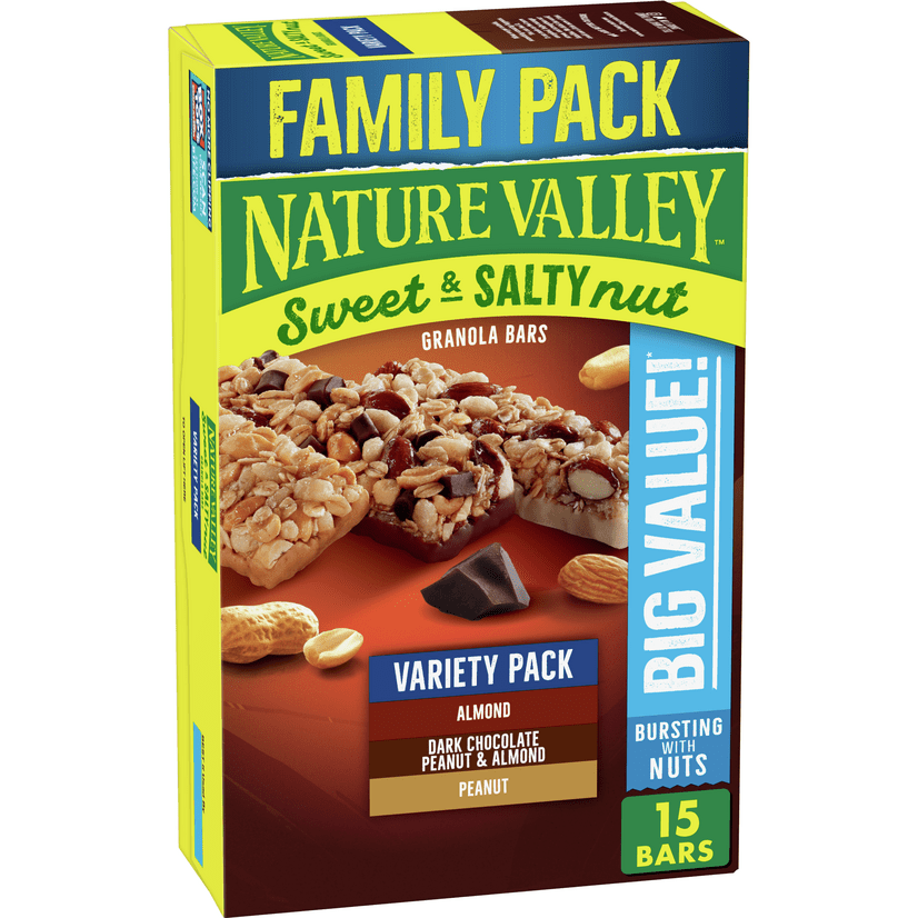 Nature Valley Sweet and Salty Nut Granola Bars, Variety Pack, 15ct