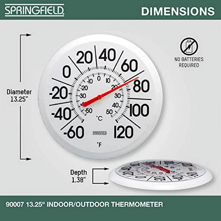 Springfield Static Cling Indoor Outdoor Thermometer, Temperature Gauge for  Patio