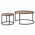 thumbnail image 5 of Evelyn&Zoe Watson Round Nested Coffee Table with MDF Top in Blackened Bronze/Rustic Oak, 5 of 9