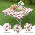 thumbnail image 4 of Strawberry Plants Fruit Watercolor Square Fitted Tablecloth with Elastic Edge,Square Table Cover,Washable Elastic Table Cover for Home Kitchen Party Decor 34"x34", 4 of 6