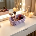 thumbnail image 4 of Beforeyayn Plastic Woven Basket, Rectangular Organizer Tray for Bathroom or Desk, for Renters or Neat Freaks, on Sink or Shelf, for Bathroom Kitchen And Desktop Organization, 4 of 6