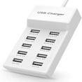 thumbnail image 1 of USB Wall Charger 10-Port USB Charger Station with Rapid Charging Auto Detect Technology Family-Sized Smart USB Ports for Multiple, 1 of 7