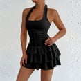 thumbnail image 5 of YUGYXL Women's Mini Dress Ruffle Short Party Wear Goinng Out Night Club Outfits Summer Dresses for Women Black M, 5 of 6