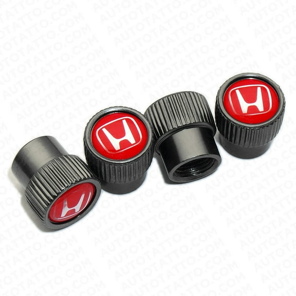 4pcs Universal Fit Honda Car Wheels Tire Air Valve Caps Stem Dust Cover Grey