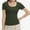 Olive green, variant on Women's Casual Short Sleeve Scoop Neck Summer Tops Ribbed Knit Slim Fit Tee Shirts