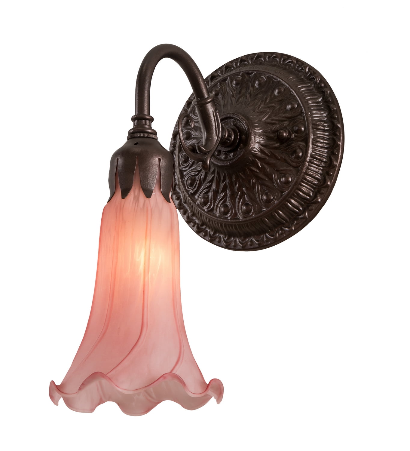 5" Wide Pink Pond Lily Wall Sconce
