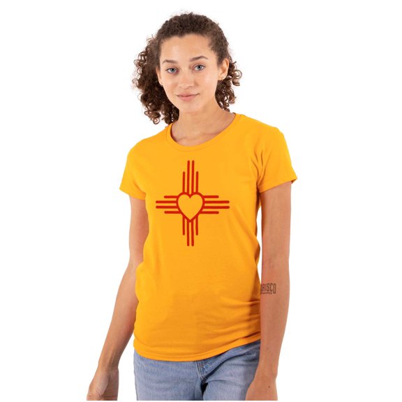 New Mexico Love Zia Sun Flag Symbol Women's T Shirt Ladies Tee Brisco Brands 2X