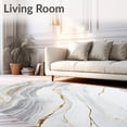 thumbnail image 2 of ODIKA 3'x5' Machine Washable Non-Slip Area Rug, Modern Farmhouse with Subtle Marble Swirl and Minimalist Lines High Traffic Rug, White, 57641, 2 of 7