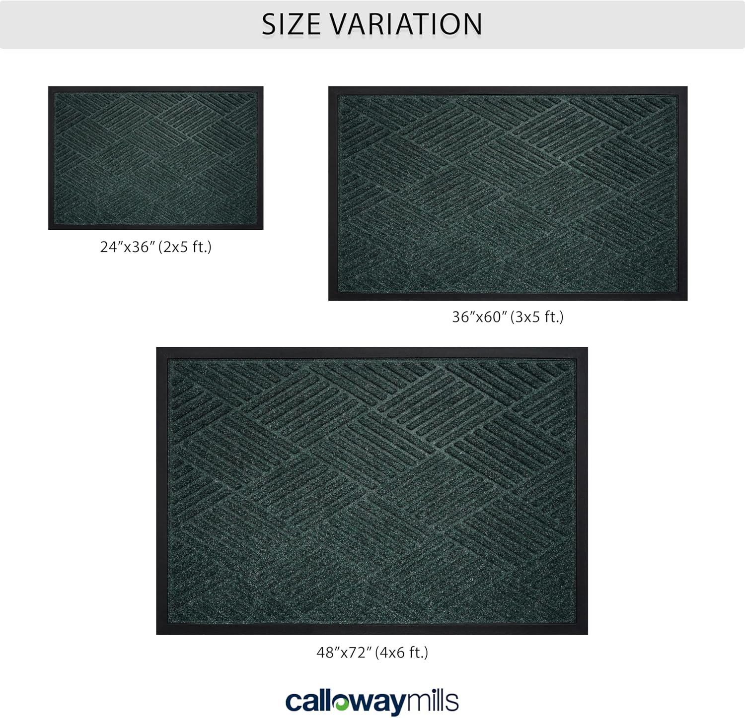Calloway Mills 113190305 Graphite Grid Green Mat 3" x 5"