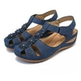 thumbnail image 5 of KBODIU Sandals Women Athletic Comfortable Outdoor Sandals with Arch Support Walking Sandals for Women Hollow Flowers Round Toe Sandals Soft Sole for Spot/Beach/Travel/Home Blue 43, 5 of 6