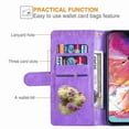 thumbnail image 3 of Dteck For Samsung Galaxy A50, Bling Wallet Case for Women, 3 Card Holder Folio Flip Glitter Pu Leather Folding Stand Magnetic Purse Case with Strap Zipper Coin Change Money Pocket , Purple, 3 of 7