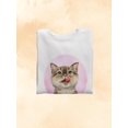 thumbnail image 3 of Cat Licking Face Sweatshirt Women -Kayomi Harai Designs, Female 4X-Large, 3 of 4