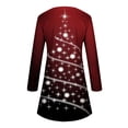 thumbnail image 4 of WaiiMak Robe de Mode pour Femmes Imprimé Arbre de Noël Manches Longues Col Rond, 4 of 4