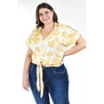 thumbnail image 1 of Blusa fresca con moño Roman Fashion /Tallas Extras, 1819 (Beige flor) beige 36, 1 of 7