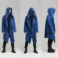 thumbnail image 3 of Douhoow Mens Robe Hooded Cloak Spring Loose Pocket Warmer Coat Long Sleeve Casual Outwear M-XXL, 3 of 5