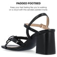 thumbnail image 5 of Journee Collection Womens Issmia Two Tone Covered Block Heel Multi Strap Sandals, 5 of 7