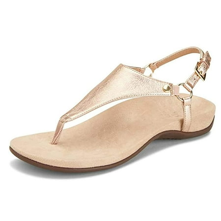 

Women Orthotic Arch Support Sandals Comfortable Summer Flats T Strap Flip Flops