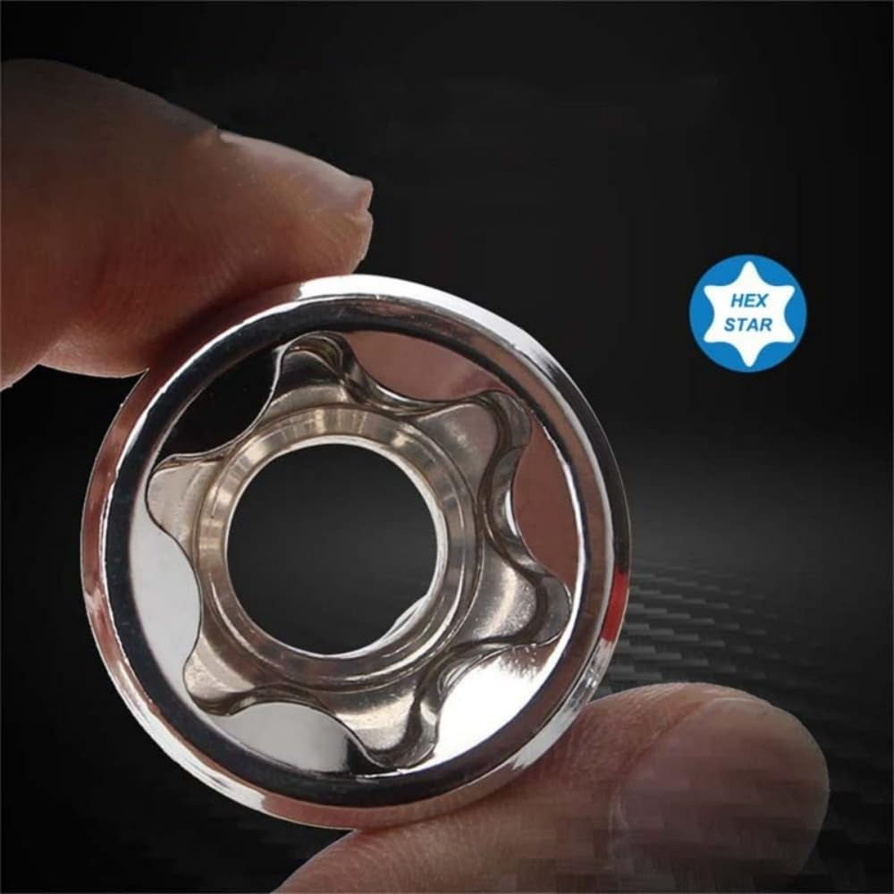 14-Piece E-TORX Socket Set 1/4" 3/8" 1/2'' Drive E-4 - E24 Female External Torque Star Socket Kit With Storage Case