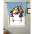 thumbnail image 2 of Red Blue Christmas Santa Tie Up Curtains for Window, Xmas Tree Snowflake Thermal Insulted Balloon Shade Adjustable Rod Pocket Curtains Valance Panels for Kitchen Bathroom Café 52 x 45, 2 of 7