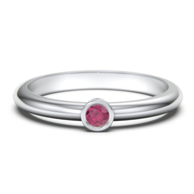 Classic Bezel Set Birthstone Ring - Ruby (July)