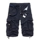 thumbnail image 1 of Pantalones cortos cargo cllios para hombre, talla grande, con cremallera, botones, cintura elástica, cinco bolsillos, color liso, transpirables, para verano, senderismo, azul oscuro, talla 2XL, 1 of 4