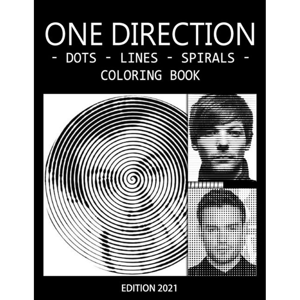 One Direction Dots Lines Spirals Coloring Book: Great gift for girls