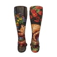 thumbnail image 6 of Pofeuu Sleeping Cat Flowers Print Stockings, Adult Running Hiking Socks for Youth and Adult-One Size, 6 of 8
