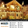 thumbnail image 6 of Juhefa String Lights Curtain Lights with Remote,7.9' L x 5.9' W 144-Bulb USB Plug-in LED Light for Wedding Home Bedroom Decor,Warm White, 6 of 6