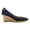 Navy Blue, variant on Roses Canvas U Cut Espadrille Wedges - Black / 6.5