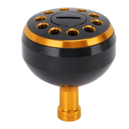 BOKYAN 38mm Aluminum Alloy Power Knob Baitcasting Reel Handle Knob Replacement Ergonomic Grip Anti Slip Baitcasting Reel Modified Accessory for S A D Reel Saltwater Freshwater Fishing Black Gold