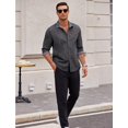 thumbnail image 4 of COOFANDY Long Sleeve Button Up Shirts for Men Slim Fit Denim Shirt Casual Shirt, 4 of 5