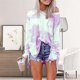 thumbnail image 3 of Túnica informal con cuello en V para mujer, camiseta Sexy holgada de manga larga con gradiente Tie Dye, ropa de calle de gran tamaño, 2021, 3 of 4