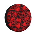 thumbnail image 1 of Fotbe Red Skulls 3 Funda de Llanta de Repuesto con Estampado, Engrosada, Ajuste Universal para Jeep, Remolque, RV, SUV, Camión-17 inch, 1 of 6