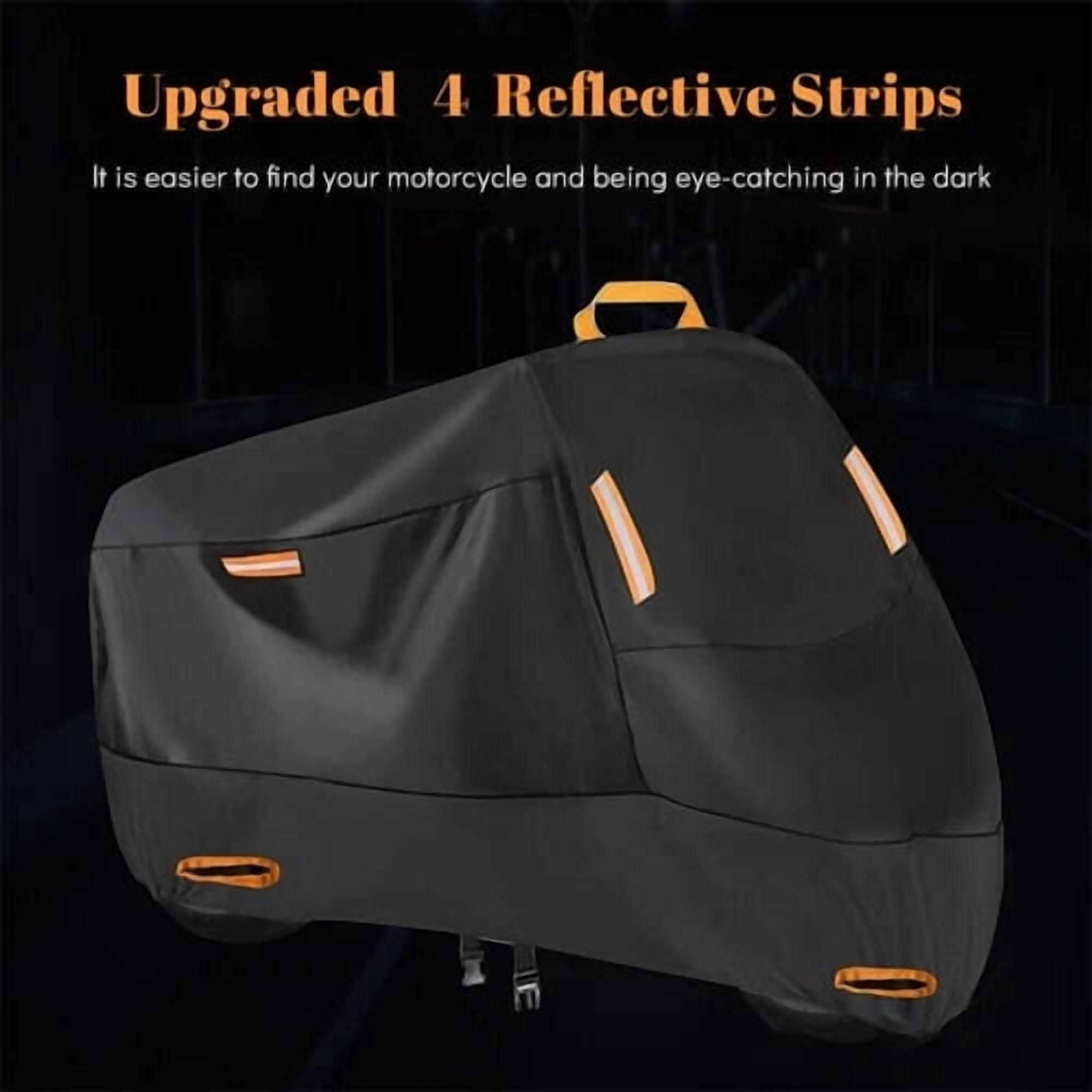 CAMOTUSE Heavy Duty Waterproof L Motorcycle Cover for Winter Outdoor Storage All Weather Protection for Large Bikes