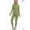 thumbnail image 3 of TheLovely Women's Microfiber Soft Fabric Mock Neck Long Sleeve Top & Leggings - 2 Pieces Tracksuit Set, 3 of 5