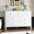 thumbnail image 5 of Modern White Dresser for Bedroom,47.2‘’ Wide 7 Drawers with Handles & Deep Storage,Wooden White Dresser Chests of Drawers for Hallways, 5 of 7
