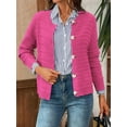 thumbnail image 6 of Women'S Knit Cardigan Sweaters Casual Long Sleeve Open Front Button Down Trendy Jackets Outerwear Rose Red S, 6 of 8
