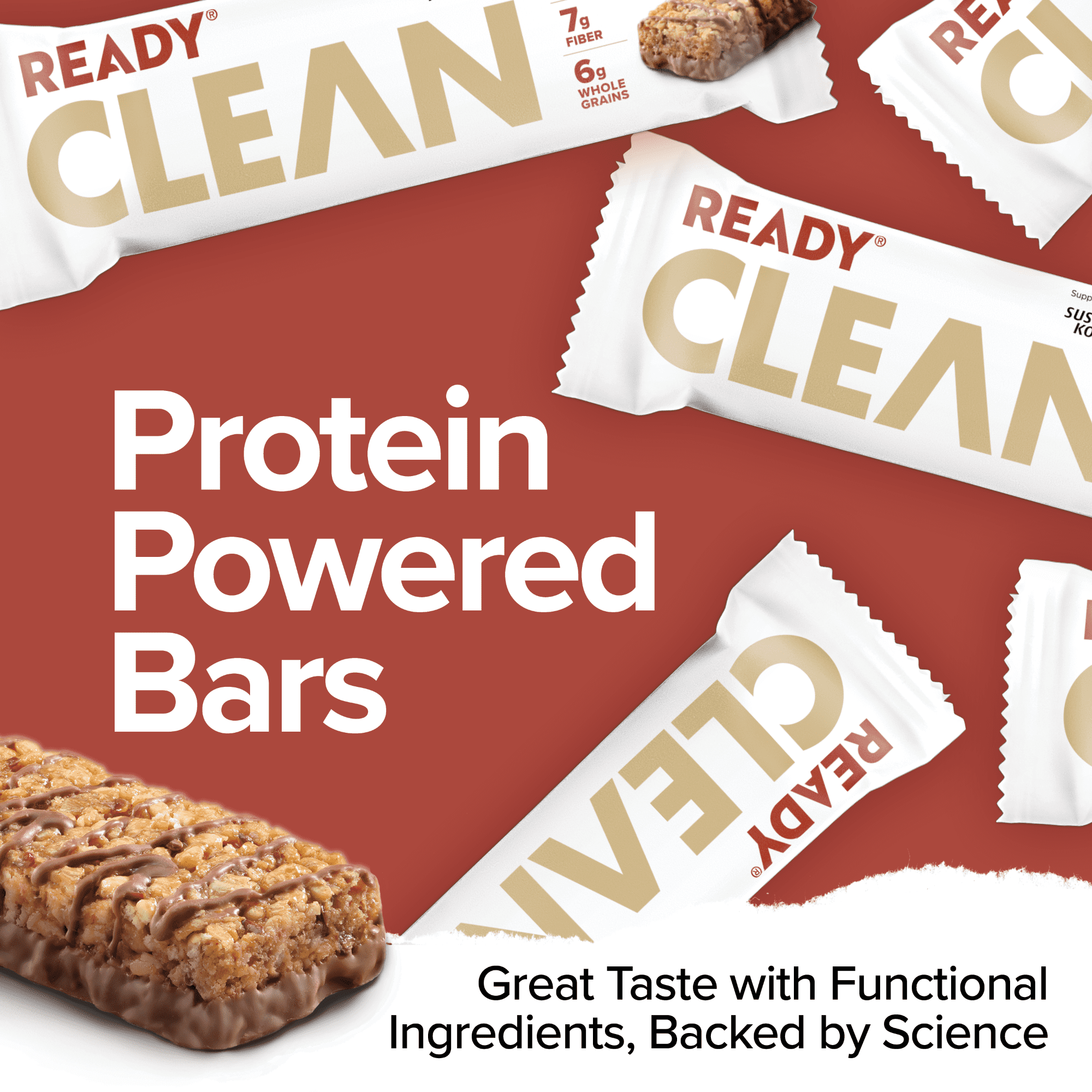 (3 pack) Ready Clean Protein Bar, Chocolate Peanut Butter, 15 Count