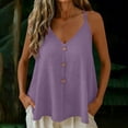 thumbnail image 6 of qelini Linen Tank Tops for Women Plus Size Spaghetti Strap Long Tee V Neck Sleeveless Shirt Solid Color Cloths, 6 of 8